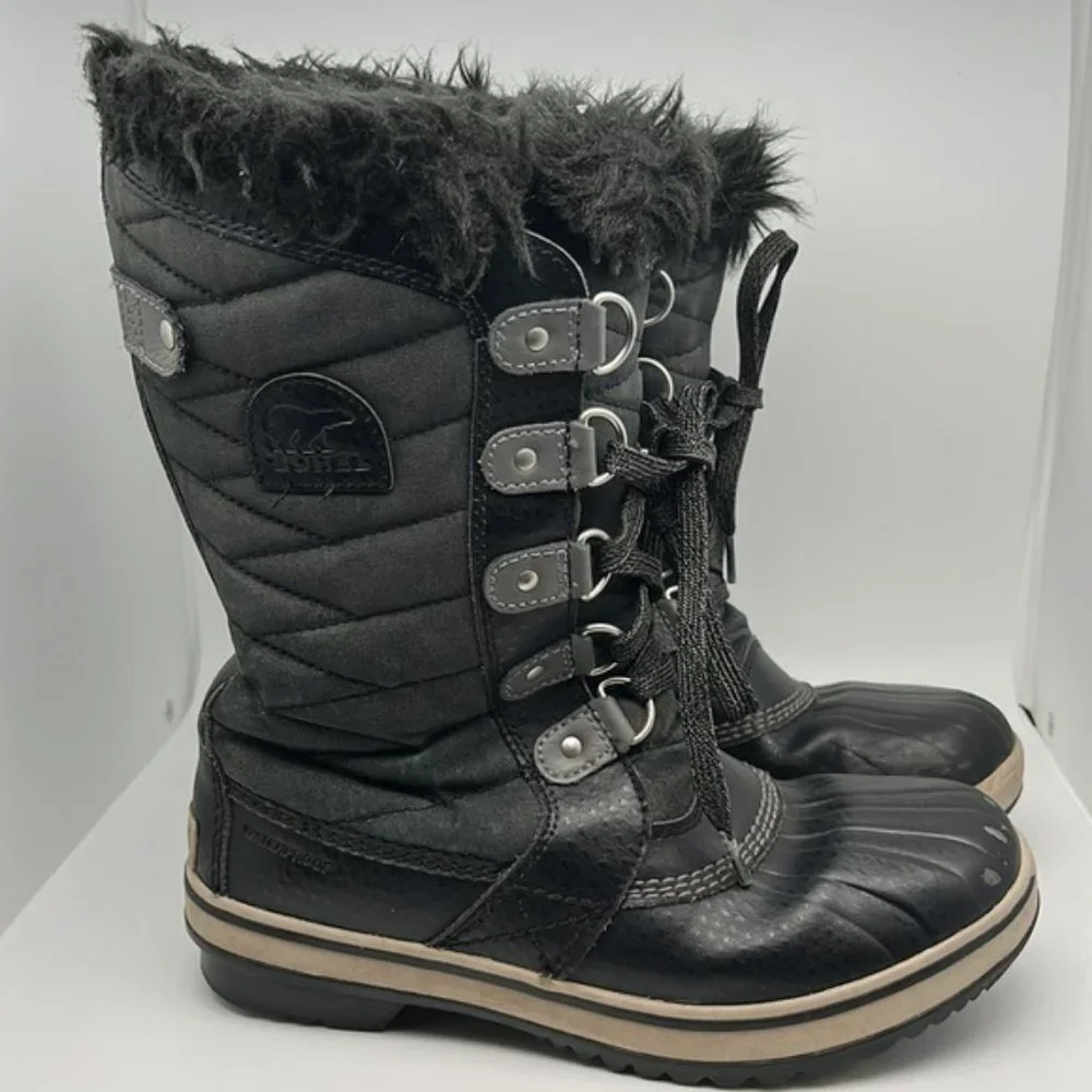 Sorel Unisex Tofino II Waterproof Cold Weather‎ Black Winter Boots Youth Size 5